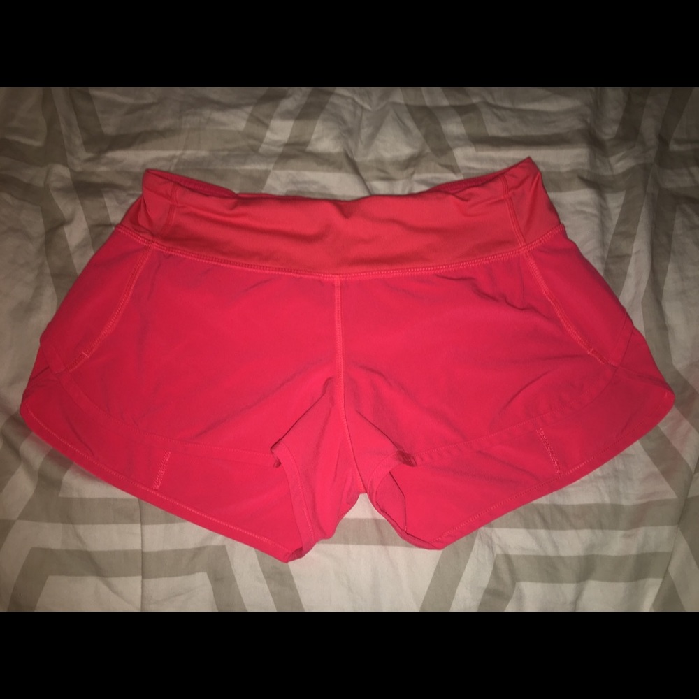 Hot pink lululemon speed shorts